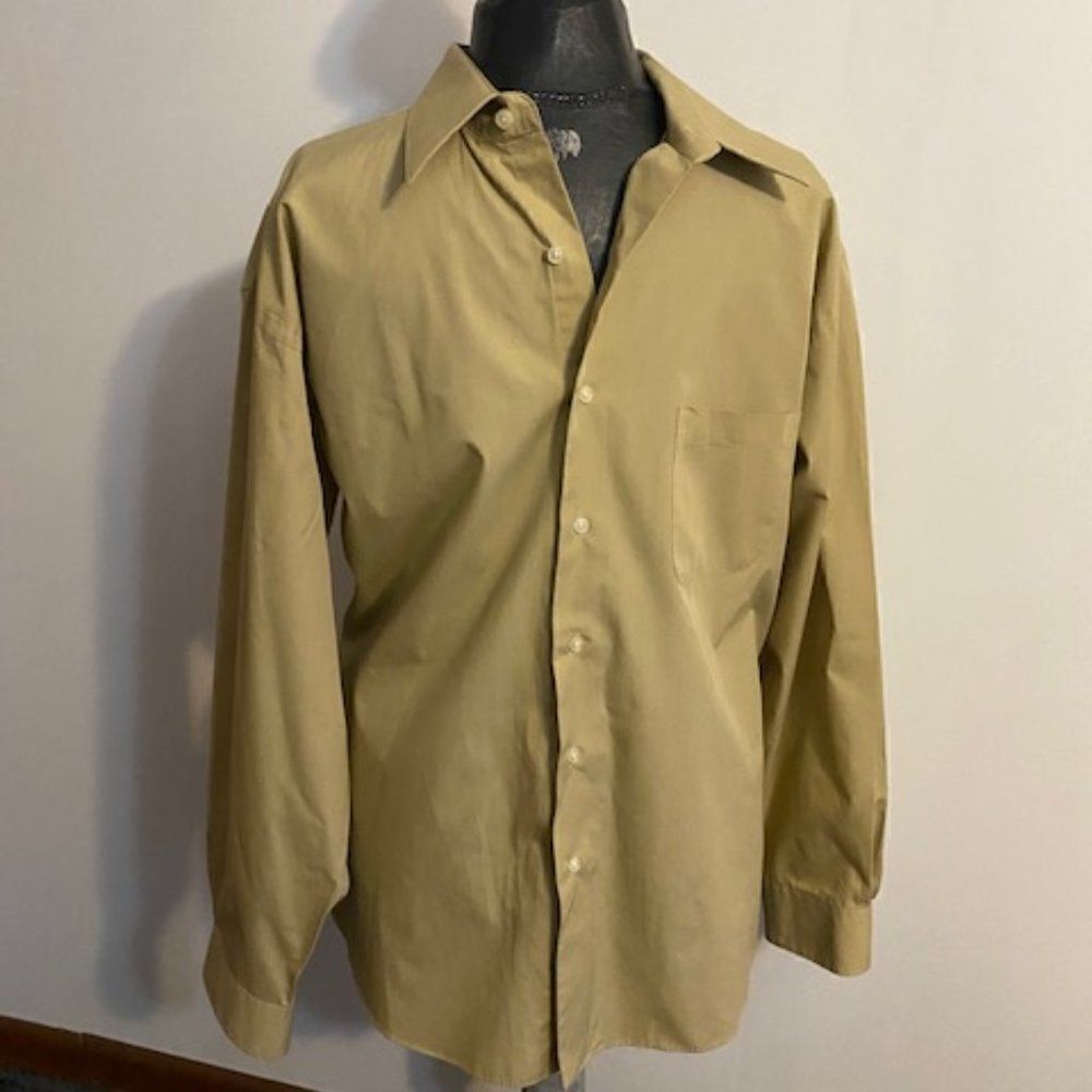 Giorgio Brutini Tan button-down dress shirt, size 16-16 1/2